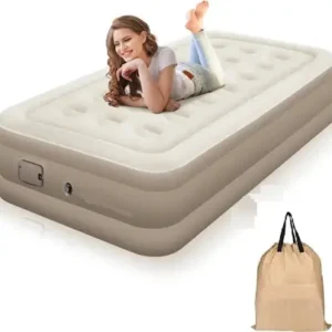 Premium Raised Inflatable Air Mattress (Single/Twin) with Carry Bag